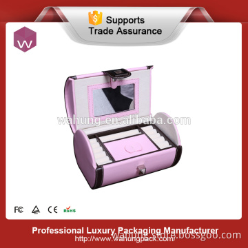 Luxury handmade Round pu Leather Jewelery Packaging New Design